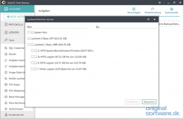 EaseUS Todo Backup Advanced Server 16 - Kauflizenz ohne Upgrades