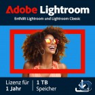 Adobe Lightroom - 1TB Cloud Speicher - 1 Jahr Laufzeit - f�r Einzelanwender