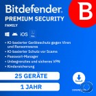 Bitdefender Premium Security Family 2026 - 25 Ger�te - 1 Jahr