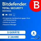 Bitdefender Total Security Individual 2026 - 5 Ger�te - 2 Jahre